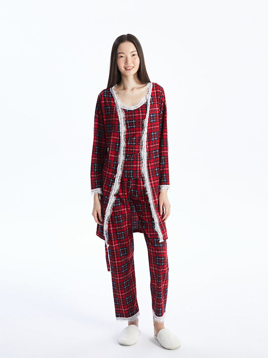 Crew Neck Women's Pajama Set 3-Piece