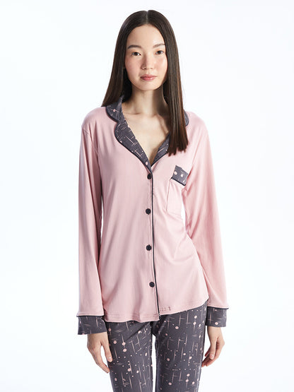 Shirt Collar Women's Pajama Set