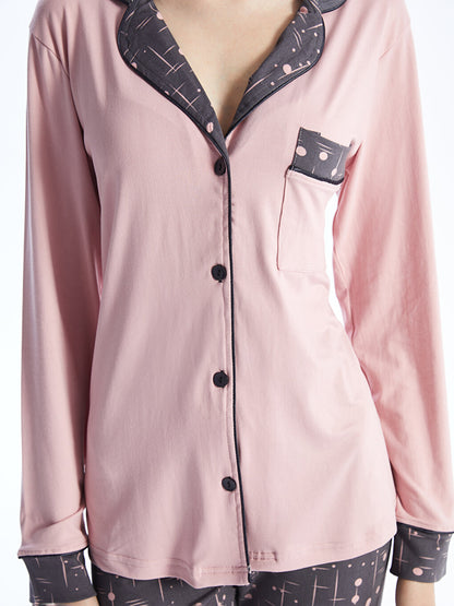 Shirt Collar Women's Pajama Set