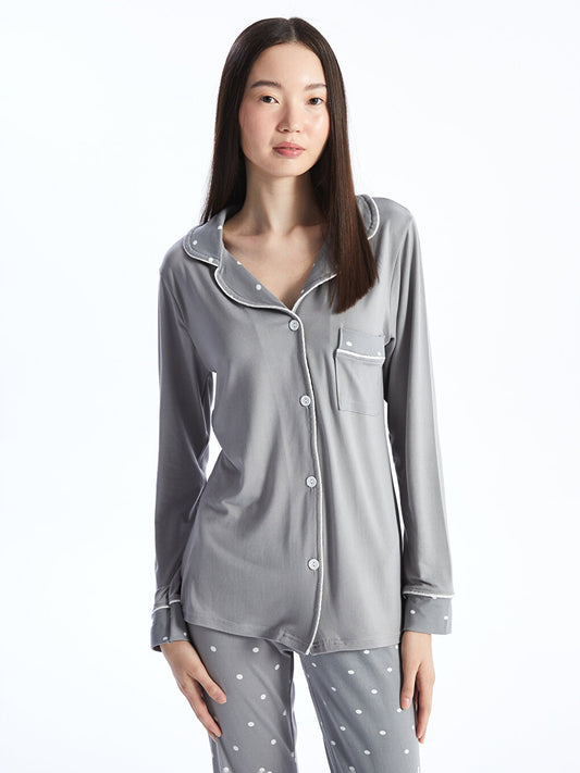 Shirt Collar Women's Pajama Set