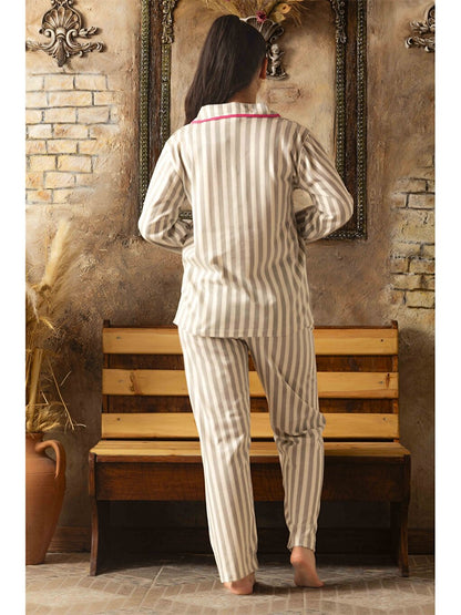 Shirt Collar Women's Pajama Set