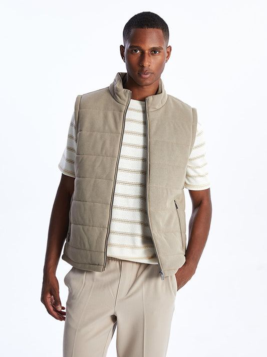 Slim Fit Stand-up Collar Men's Vest