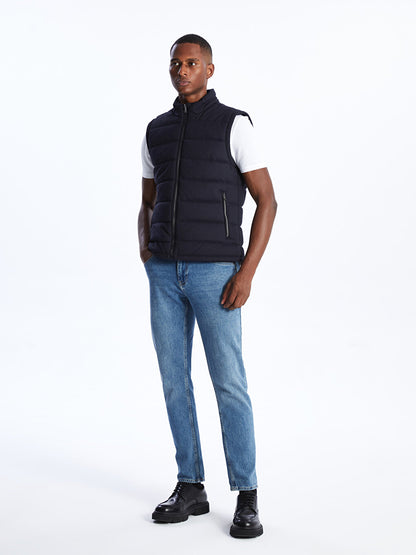 Slim Fit Stand Collar Men's Vest