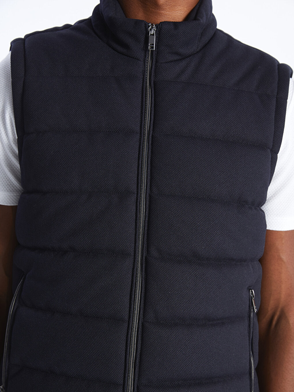 Slim Fit Stand Collar Men's Vest