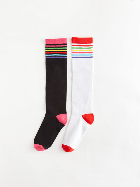 Color Blocked Girl's Knee Socks 2-pack