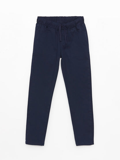 Slim Fit Boy's Trousers with Elastic Waist