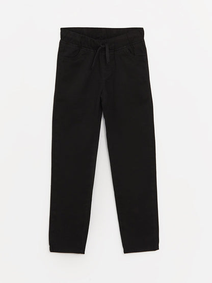 Slim Fit Boy's Trousers with Elastic Waist