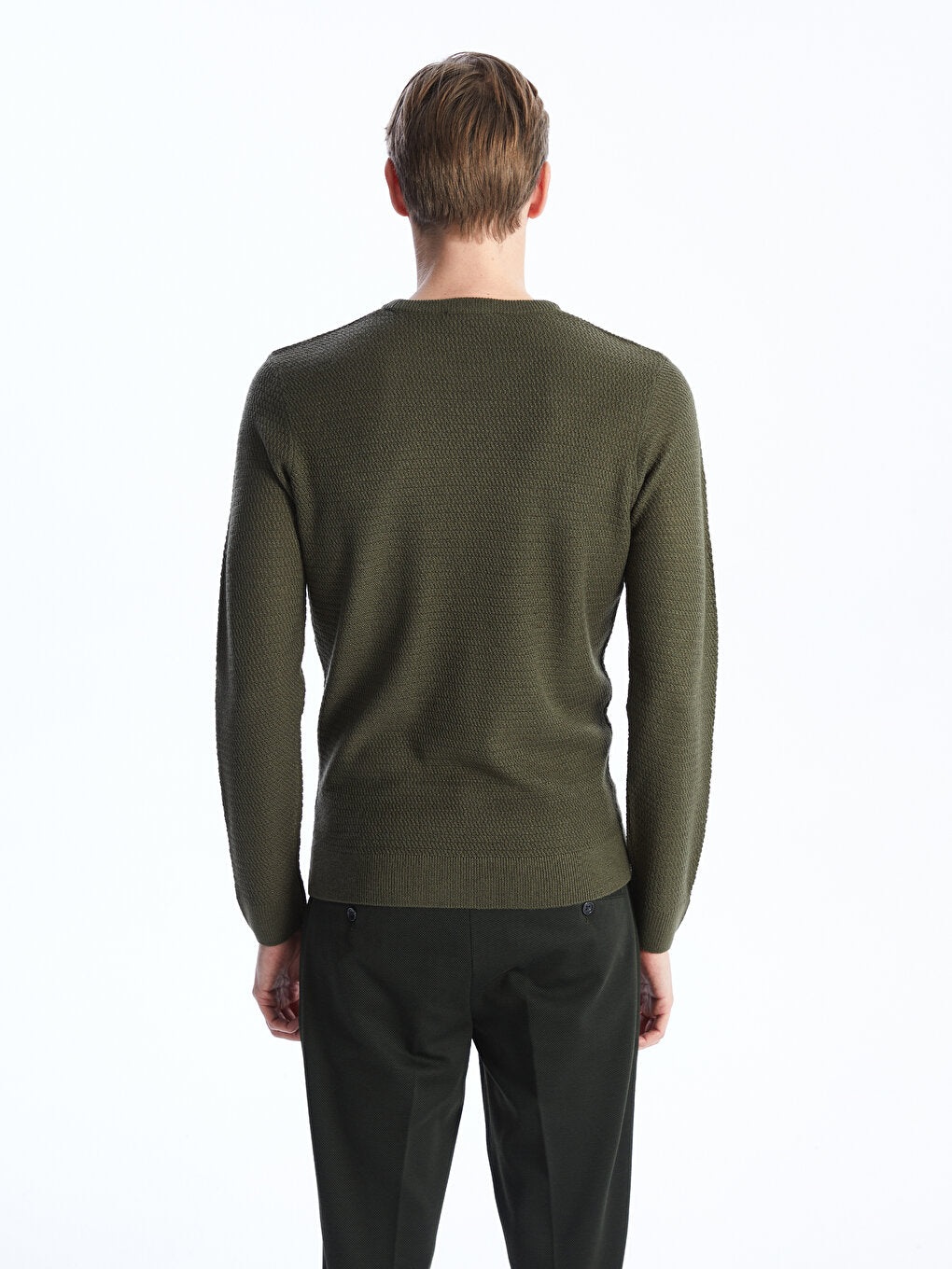 Crew Neck Long Sleeve Men's Knitwear Sweater