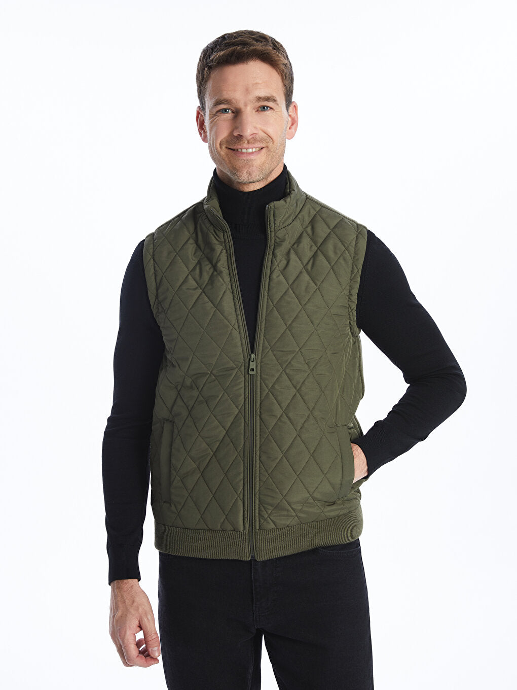 Standard Mold Stand Collar Men's Vest