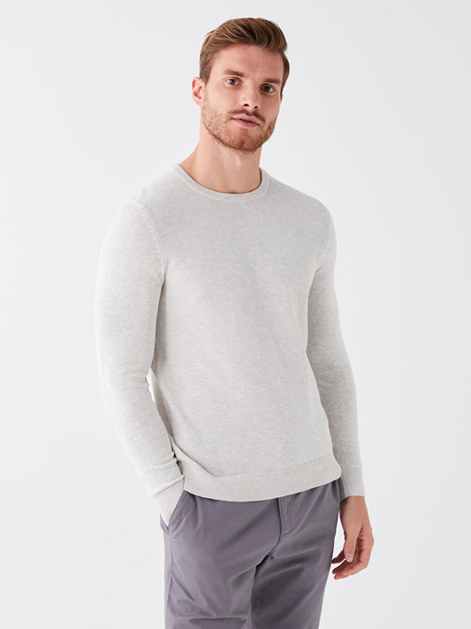 Crew Neck Long Sleeve Men's Knitwear Sweater