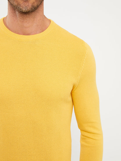 Crew Neck Long Sleeve Men's Knitwear Sweater