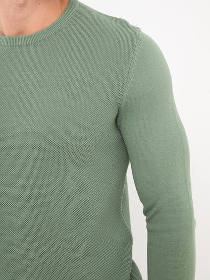 Crew Neck Long Sleeve Men's Knitwear Sweater