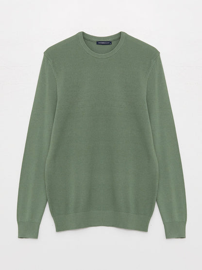 Crew Neck Long Sleeve Men's Knitwear Sweater