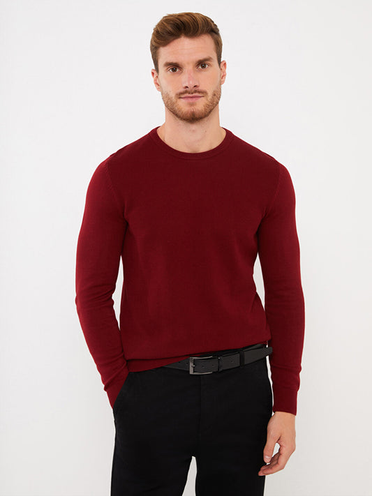 Crew Neck Long Sleeve Men's Knitwear Sweater