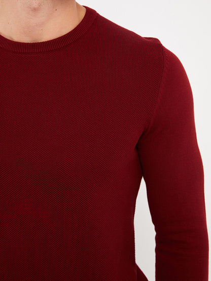 Crew Neck Long Sleeve Men's Knitwear Sweater