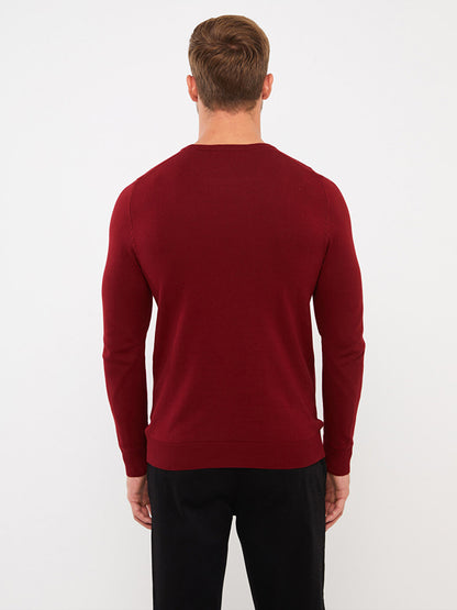 Crew Neck Long Sleeve Men's Knitwear Sweater