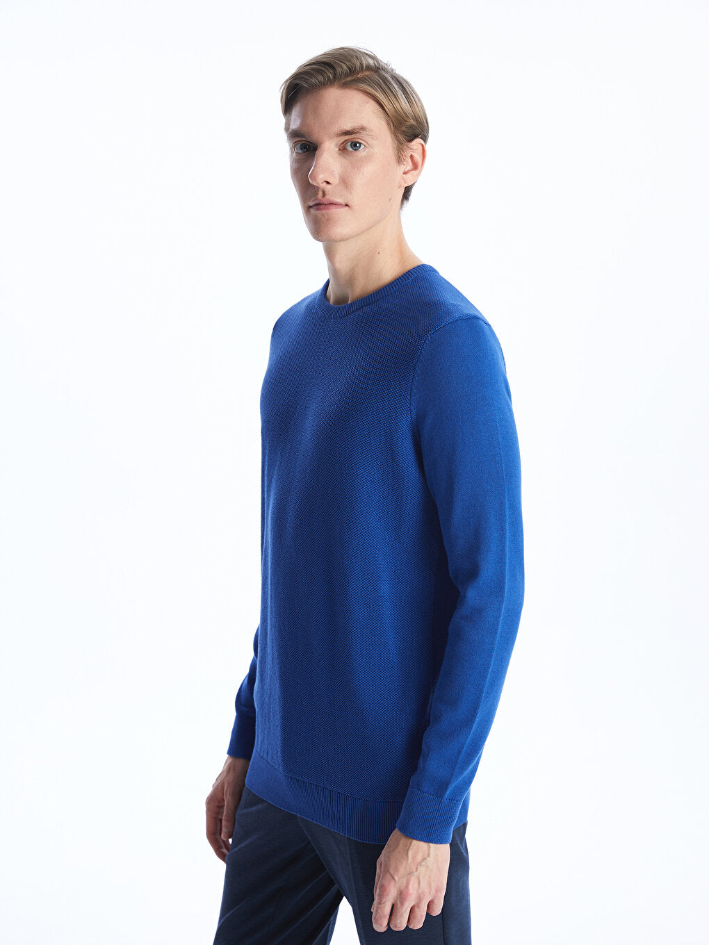 Crew Neck Long Sleeve Men's Knitwear Sweater