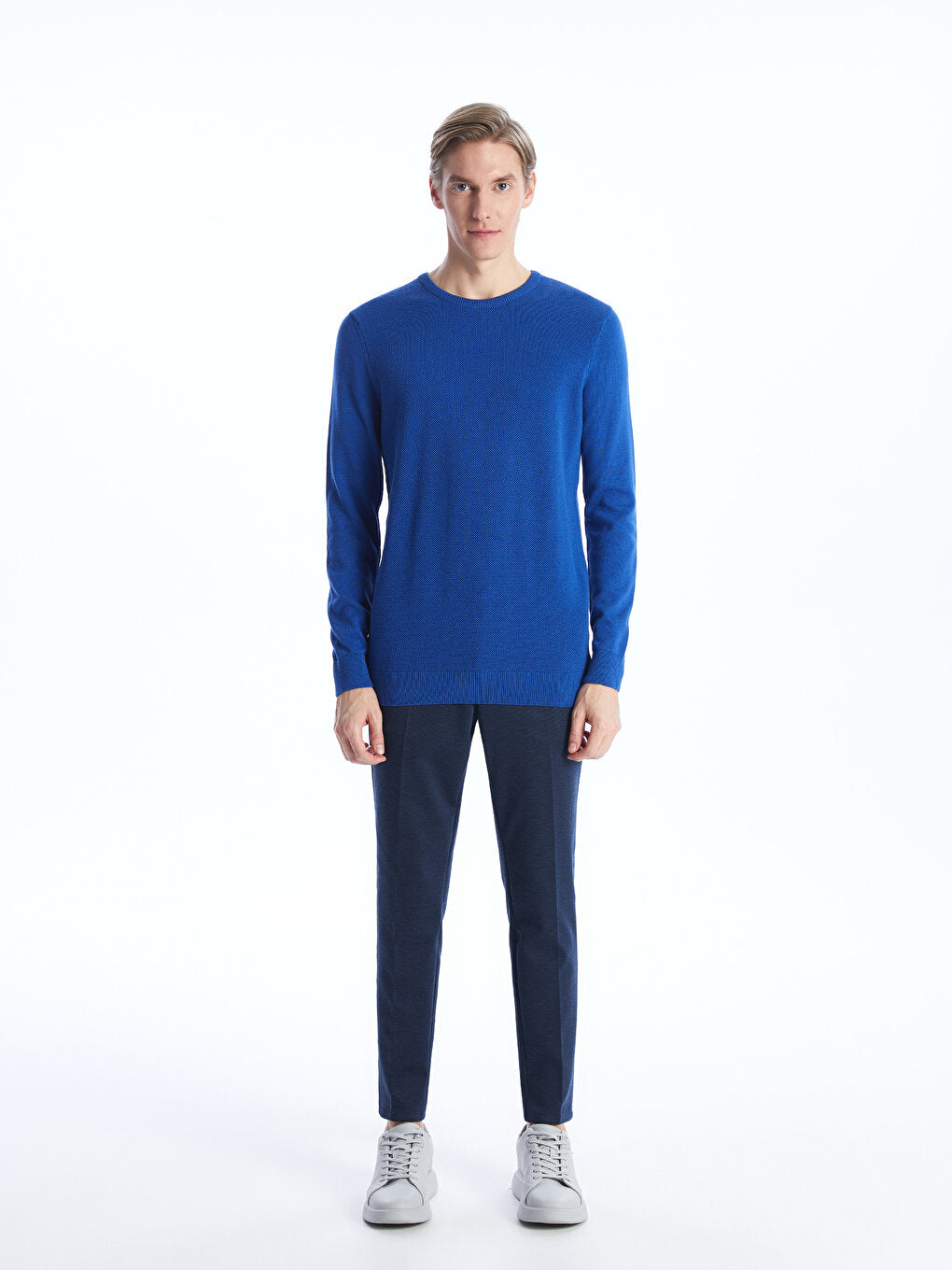 Crew Neck Long Sleeve Men's Knitwear Sweater