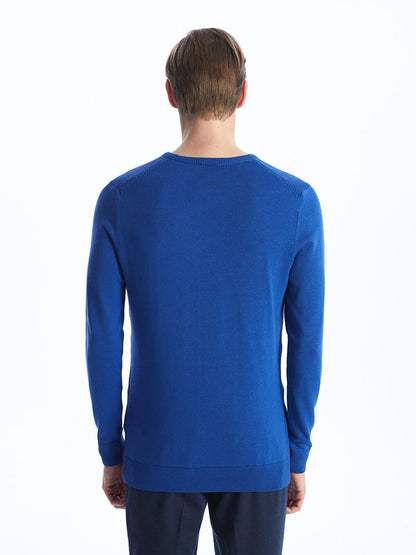 Crew Neck Long Sleeve Men's Knitwear Sweater