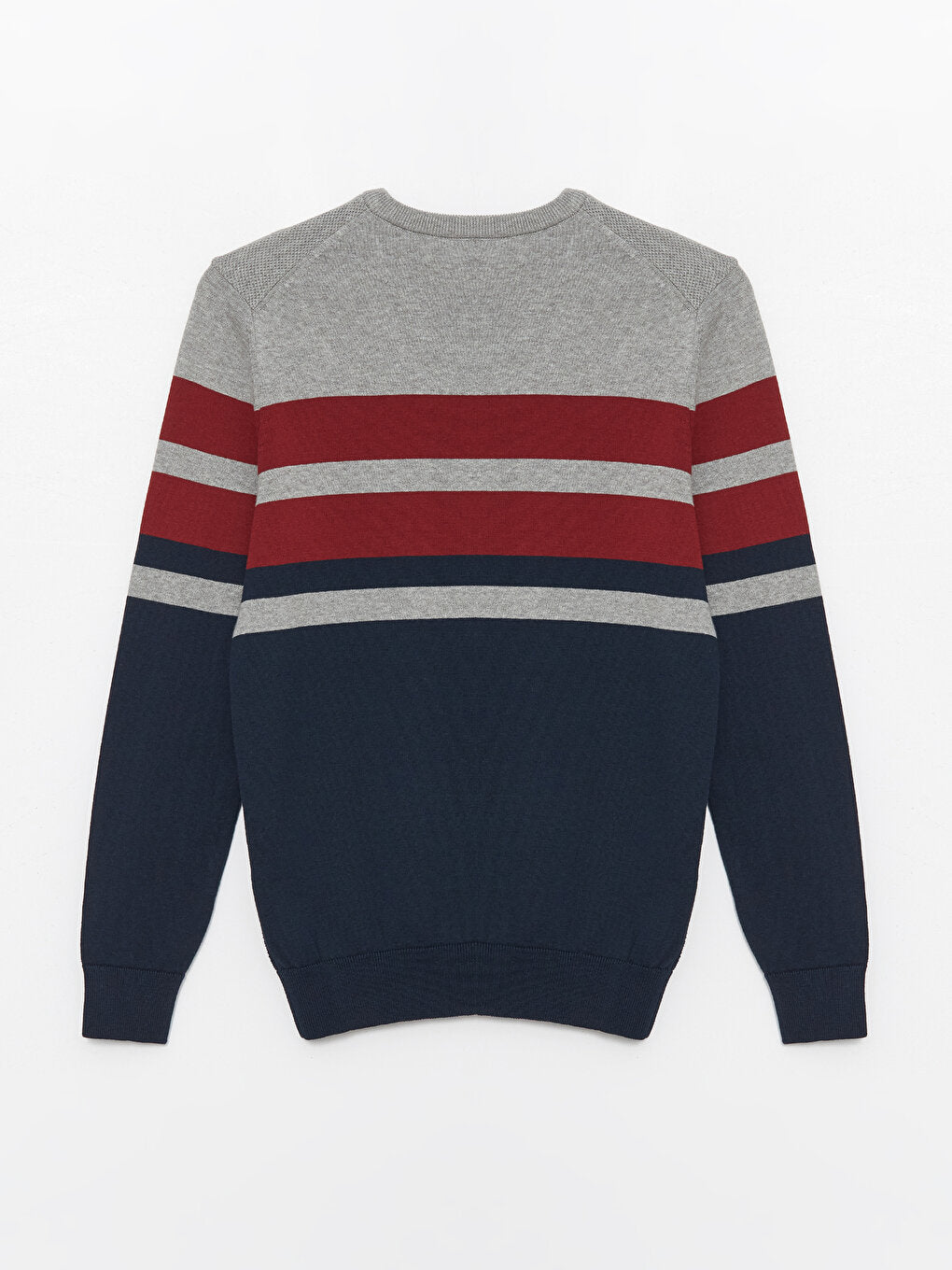 Crew Neck Long Sleeve Striped Men's Knitwear Sweater