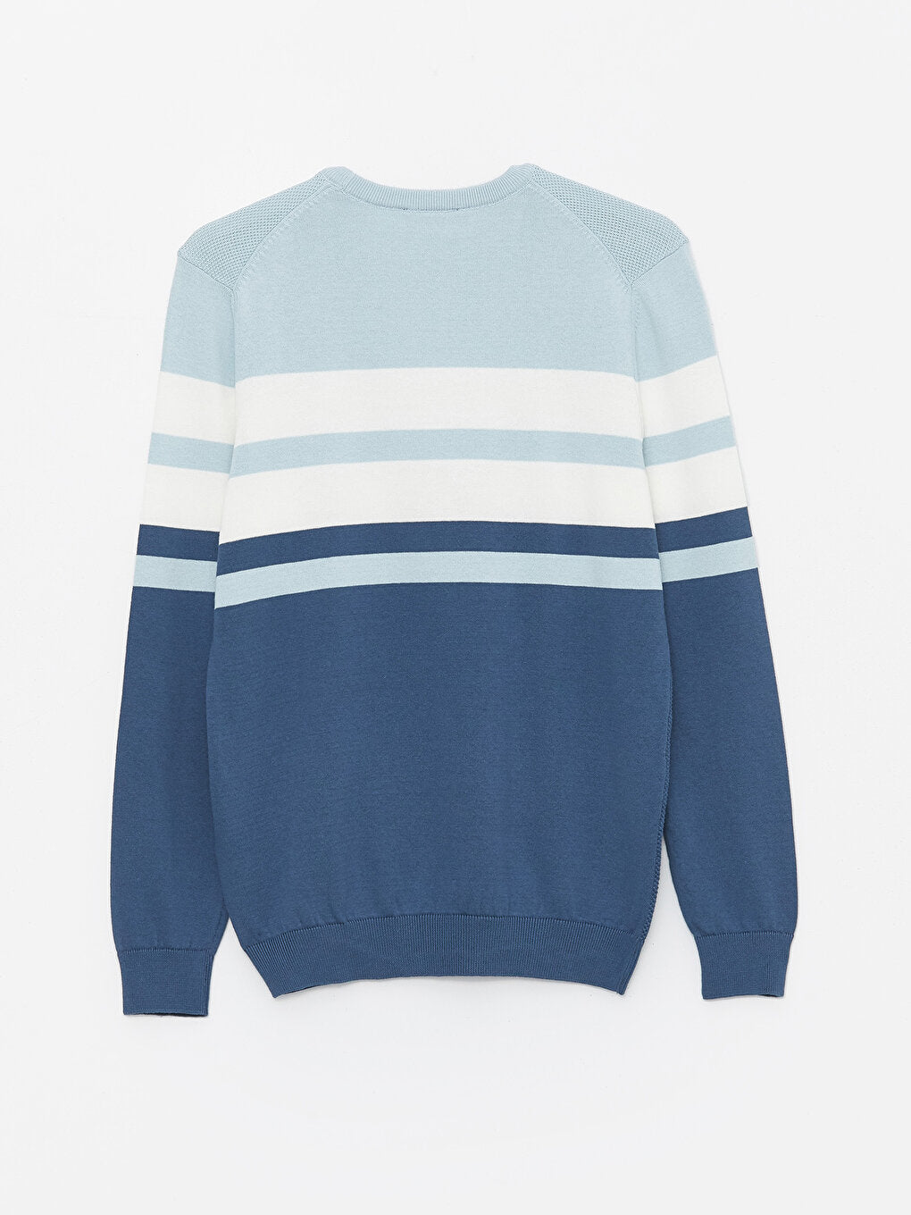 Crew Neck Long Sleeve Striped Men's Knitwear Sweater