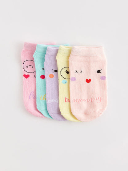 Patterned Girl's Booties Socks 5-pack