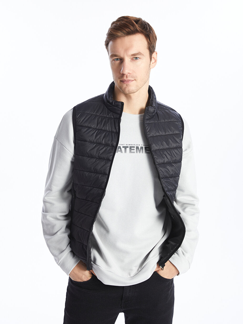 Standard Mold Stand Collar Men's Vest