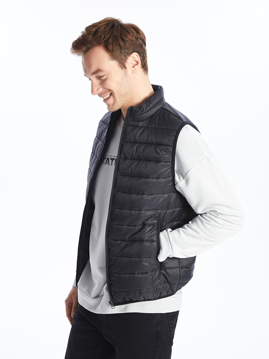 Standard Mold Stand Collar Men's Vest