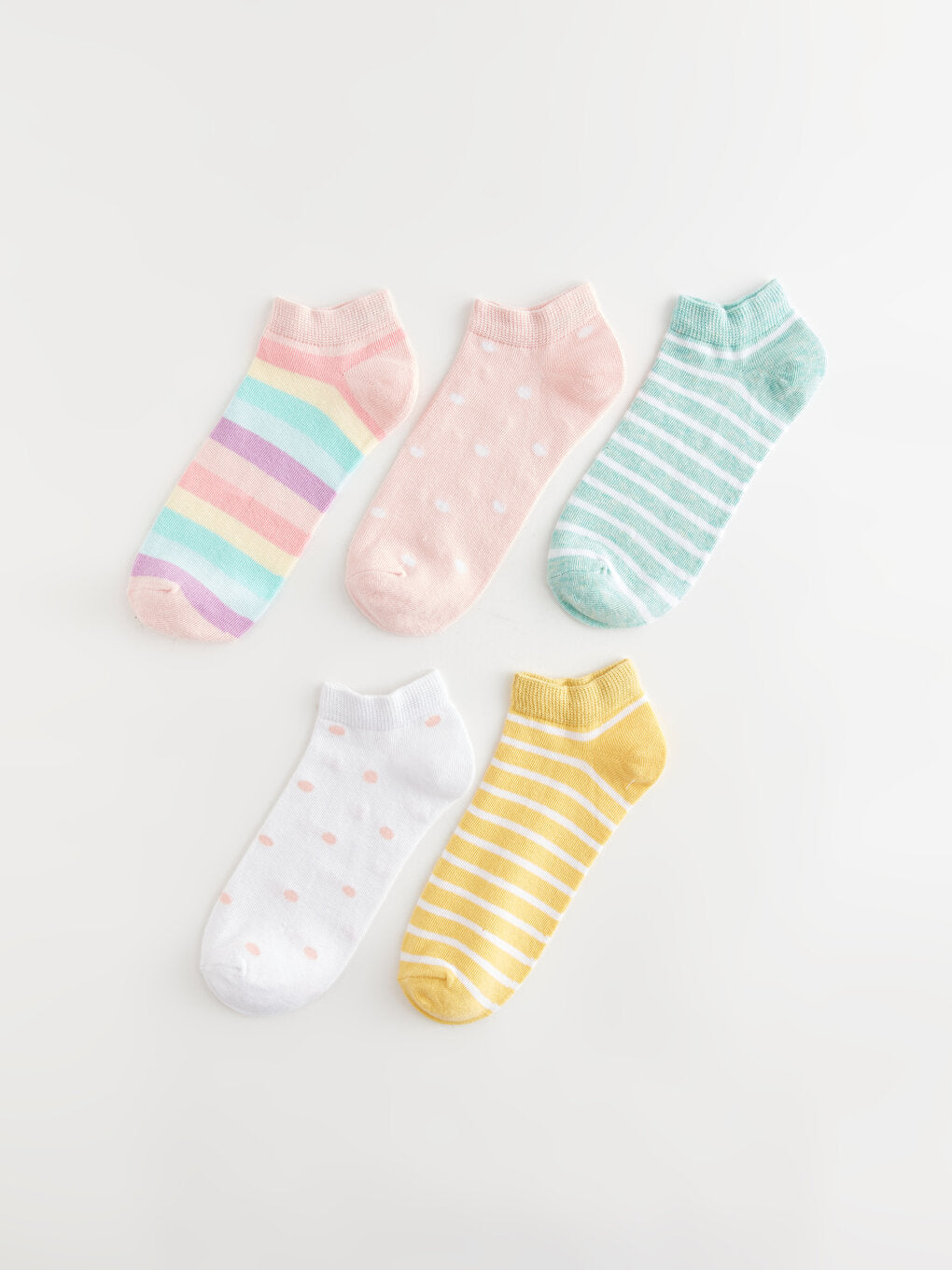 Patterned Girl's Booties Socks 5-pack