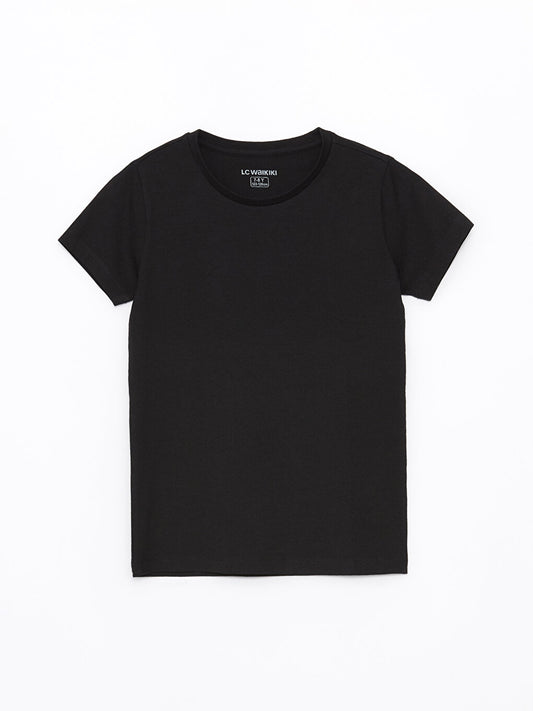 Crew Neck Basic Short Sleeve Boys Undershirt