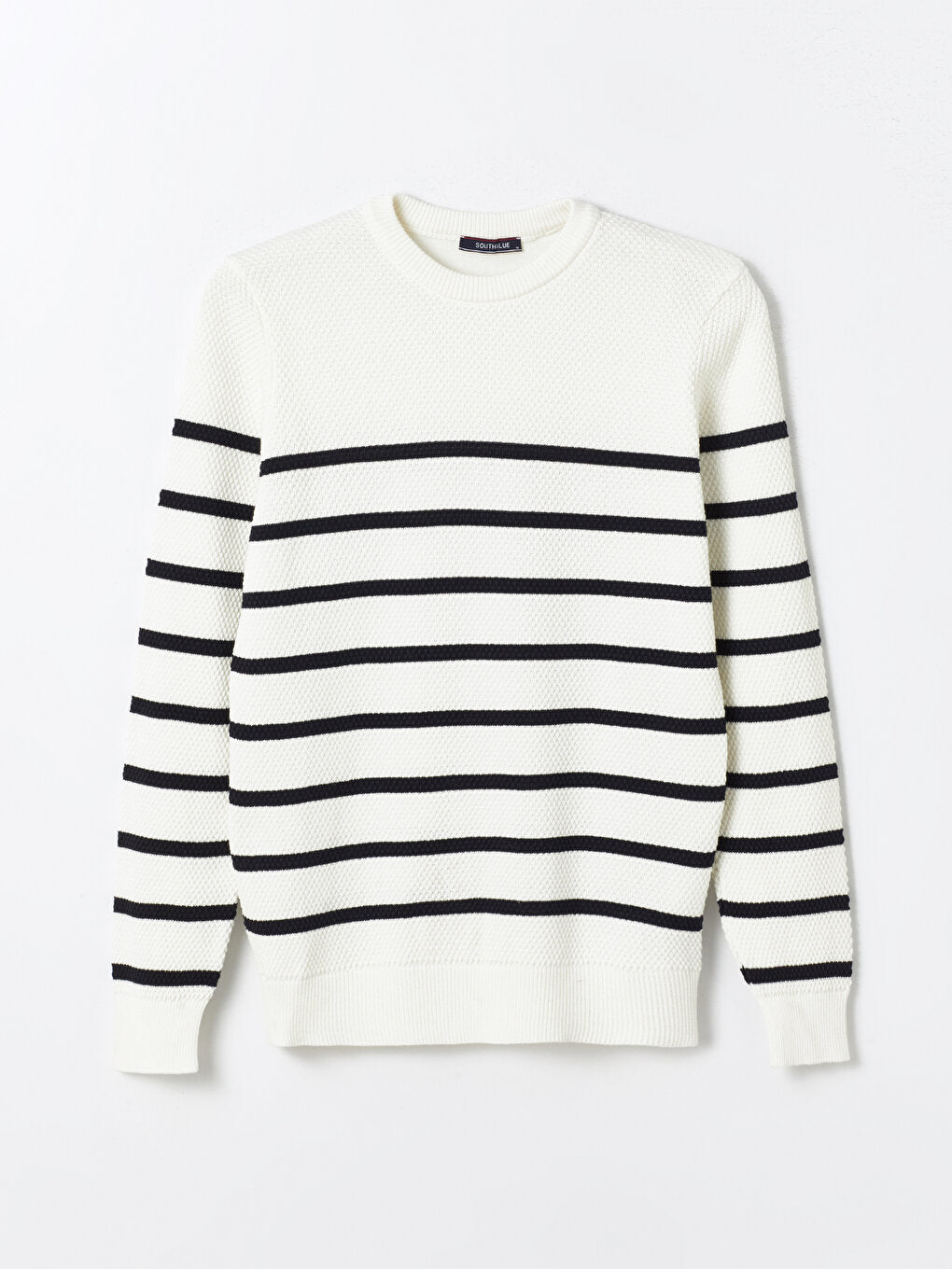 Crew Neck Long Sleeve Striped Men's Knitwear Sweater