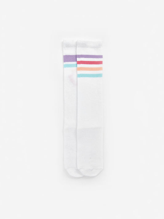 Striped Girl's Knee Socks 2-pack