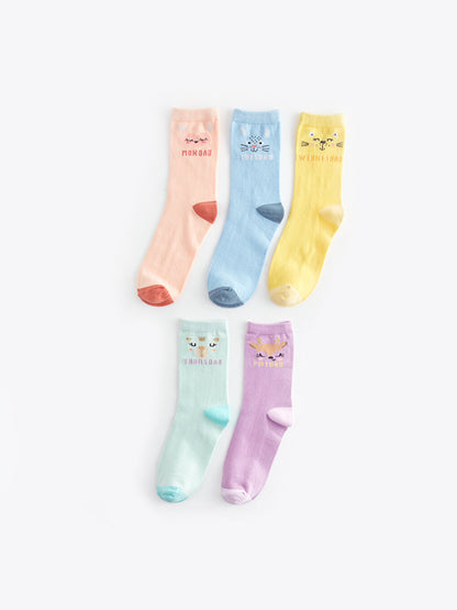 Patterned Girl's Socks 5-pack