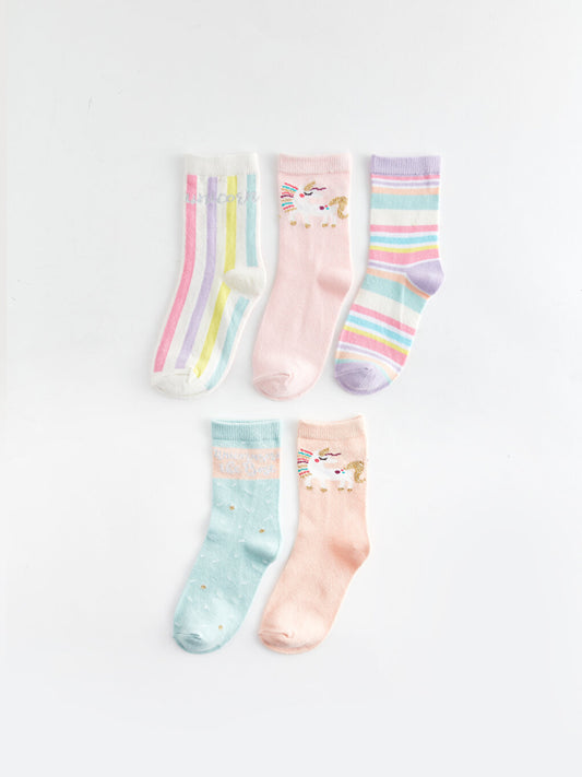 Patterned Girl's Socks 5-pack