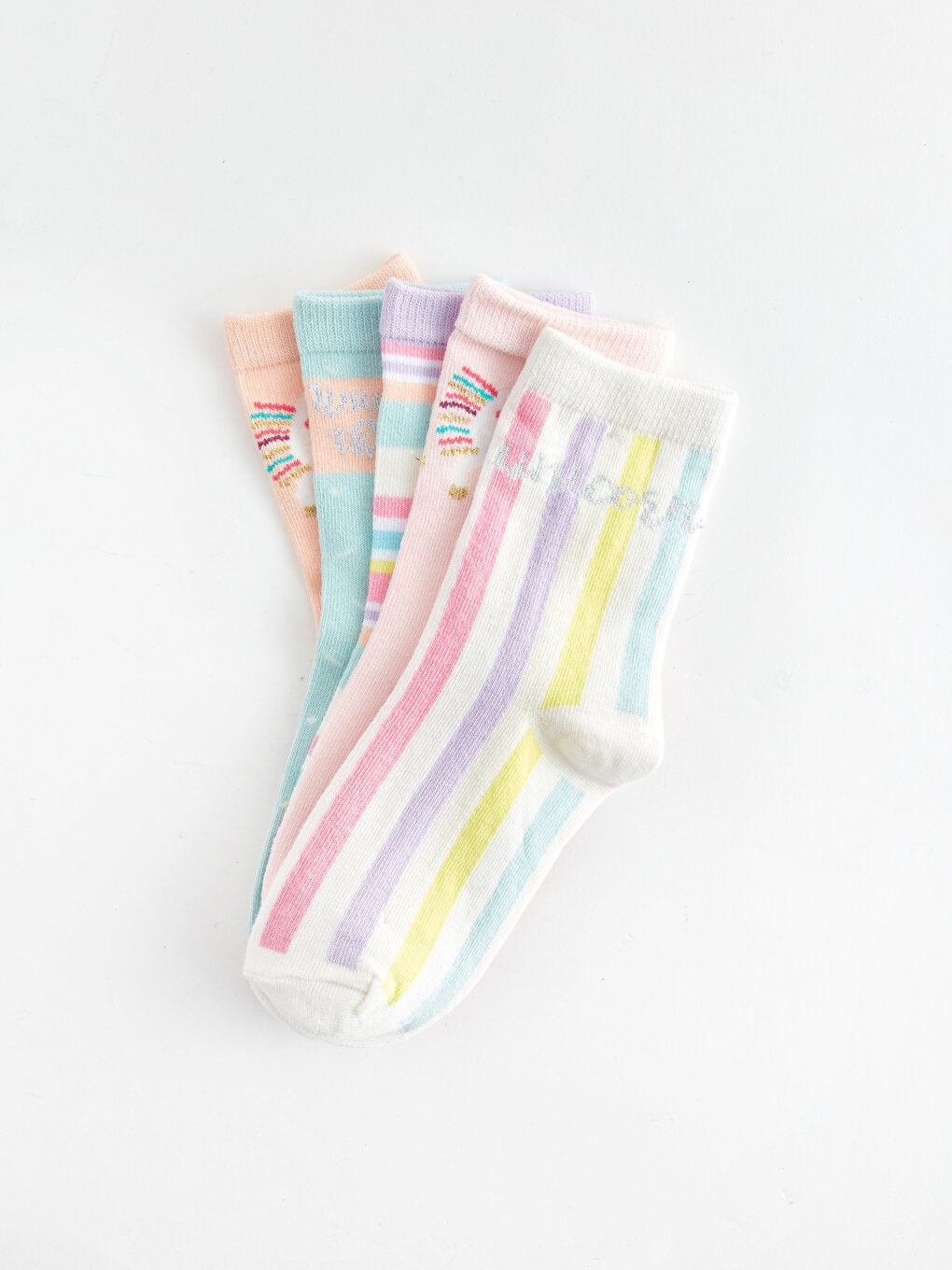 Patterned Girl's Socks 5-pack