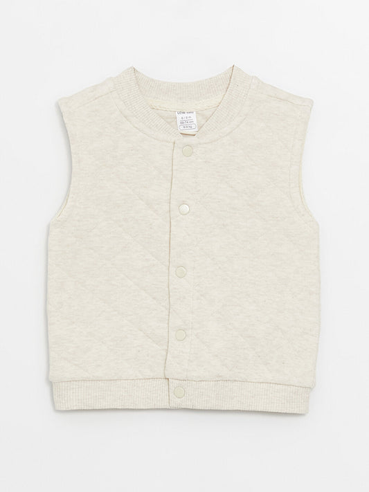 Crew Neck Self Patterned Baby Boy Vest