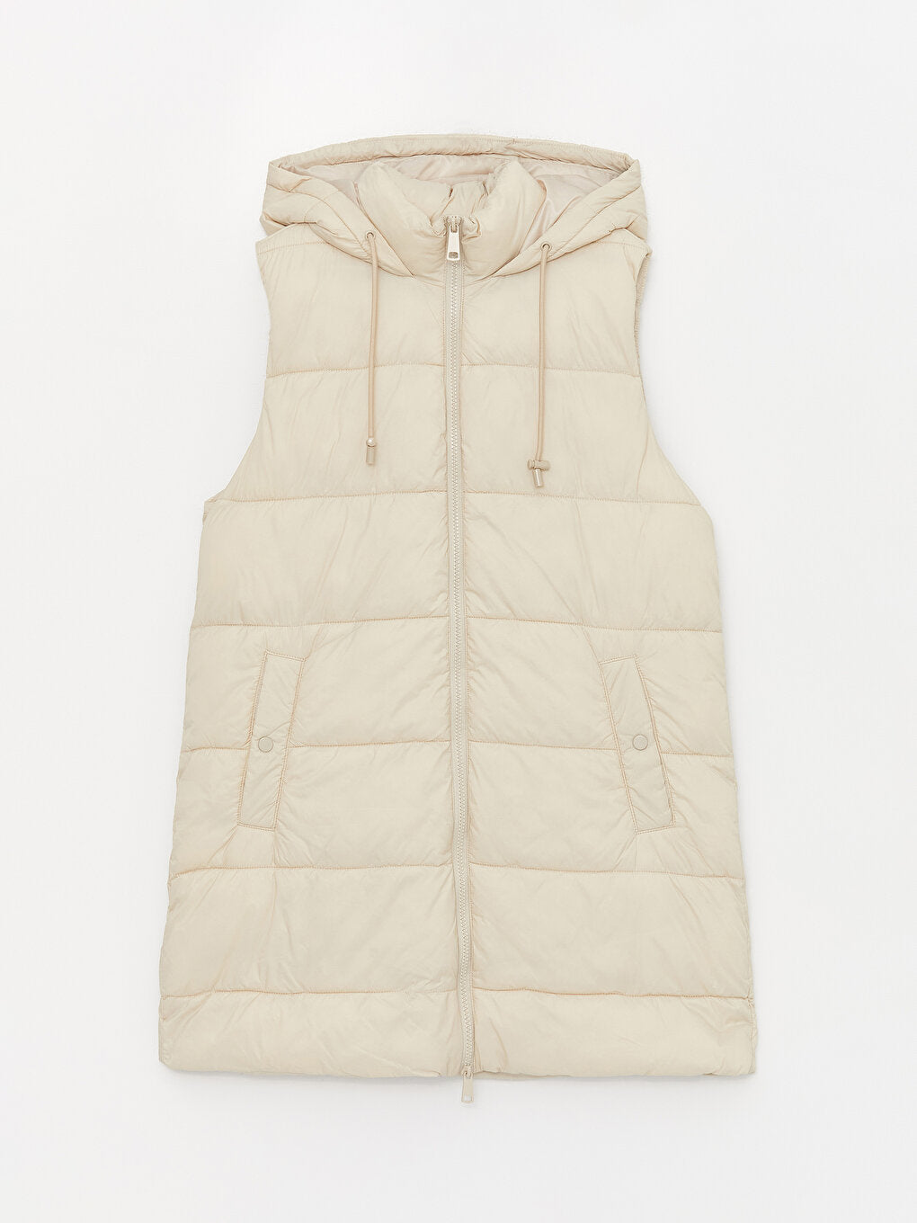 Women's Hooded Plain Puffer Vest