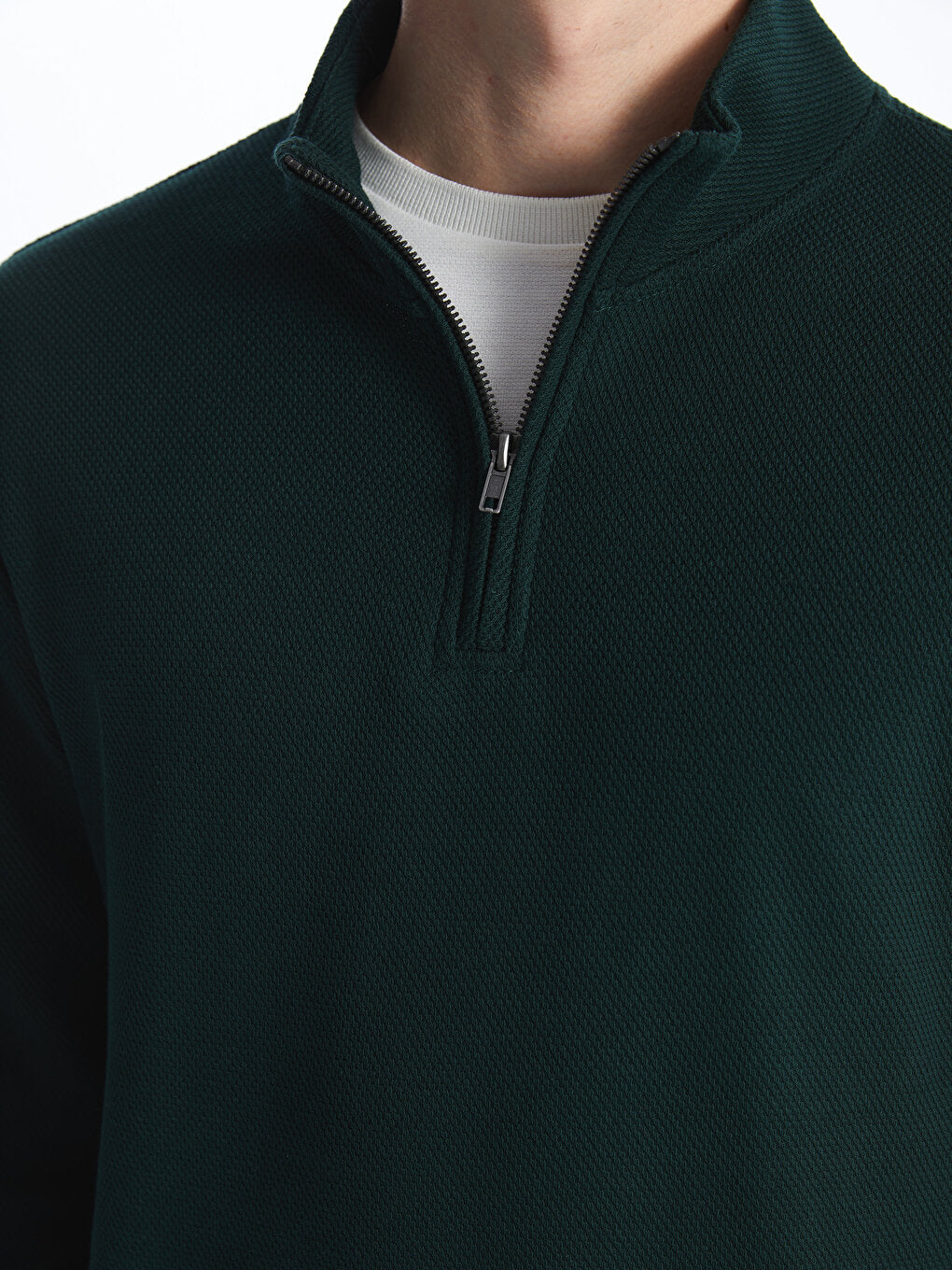 High Collar Long Sleeve Men's Zipper Sweatshirt