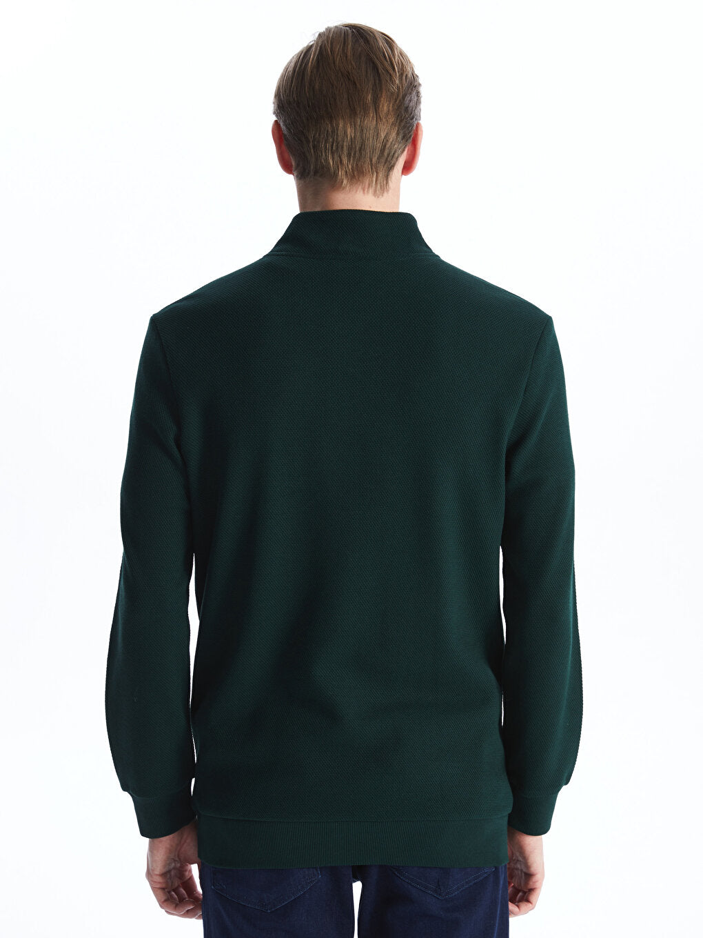 High Collar Long Sleeve Men's Zipper Sweatshirt