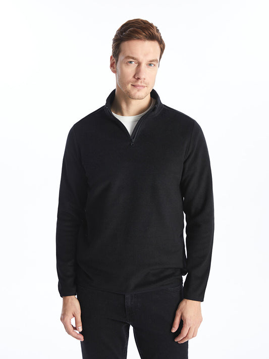 Stand-up Collar Long Sleeve Fleece Men's Sweatshirt