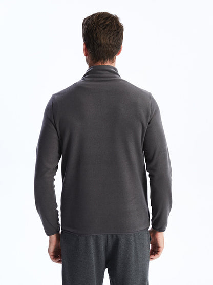 High Collar Long Sleeve Fleece Men's Sweatshirt