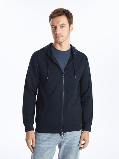 Hooded Long Sleeve Men's Zipper Sweatshirt