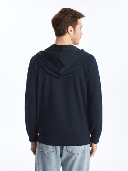 Hooded Long Sleeve Men's Zipper Sweatshirt