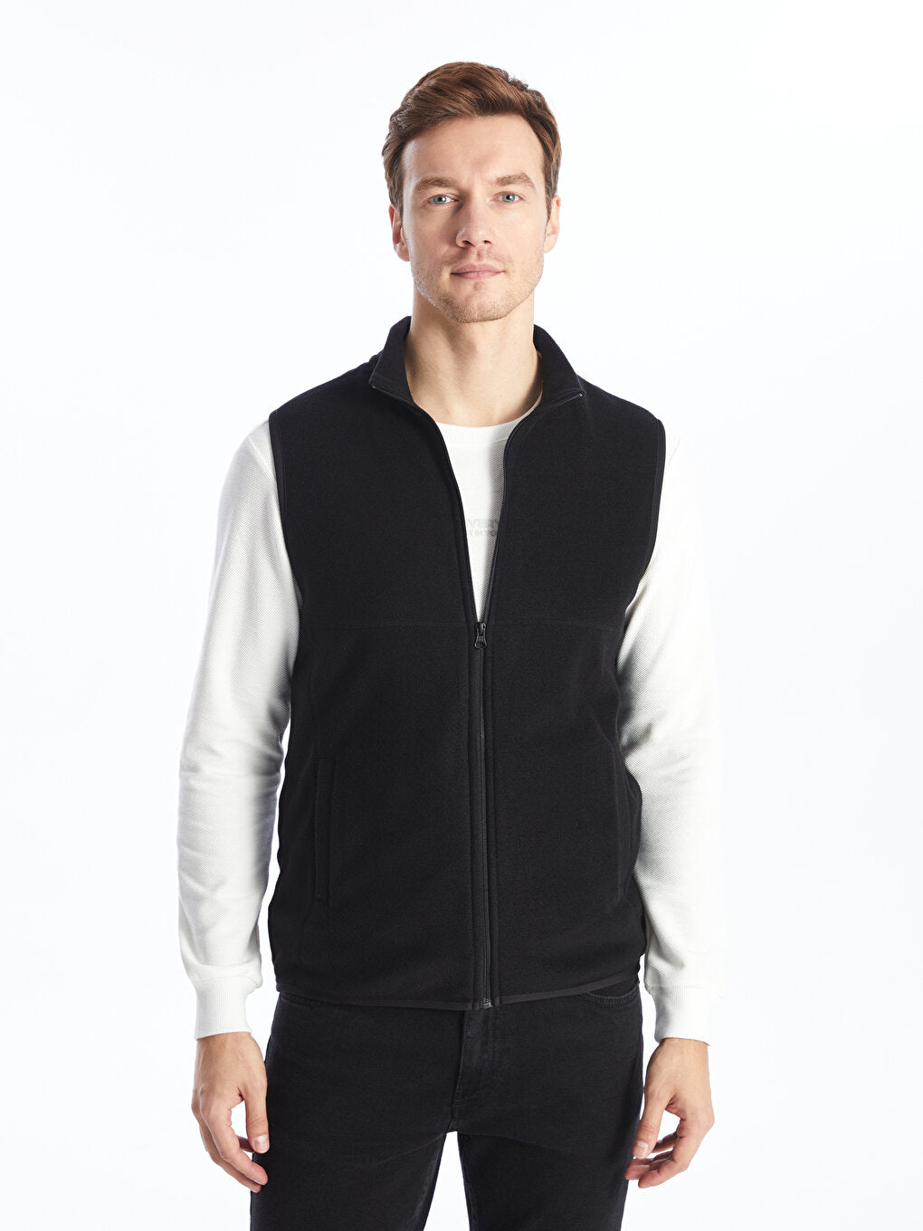 Comfortable Stand-Up Collar Fleece Men's Vest