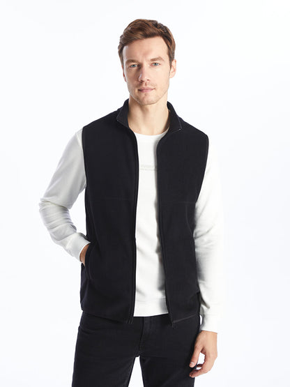 Comfortable Stand-Up Collar Fleece Men's Vest