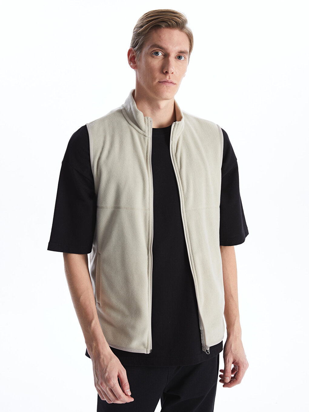 Comfortable Stand-Up Collar Fleece Men's Vest