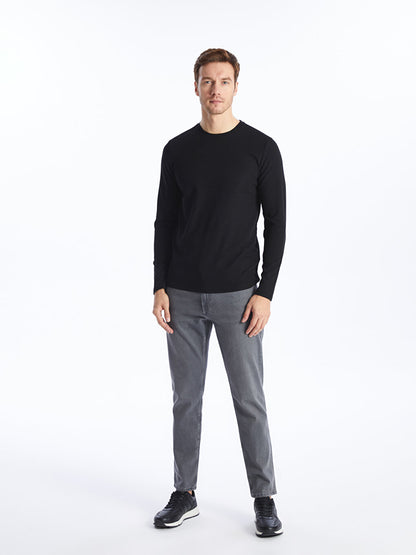 Crew Neck Long Sleeve Men's Knitwear Sweater