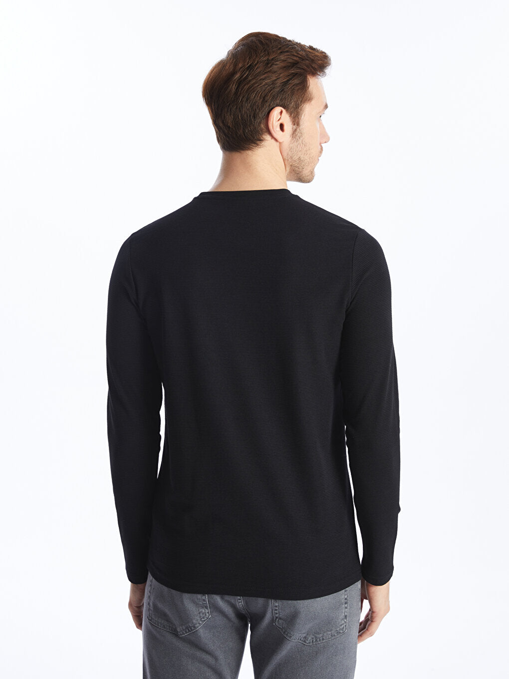 Crew Neck Long Sleeve Men's Knitwear Sweater