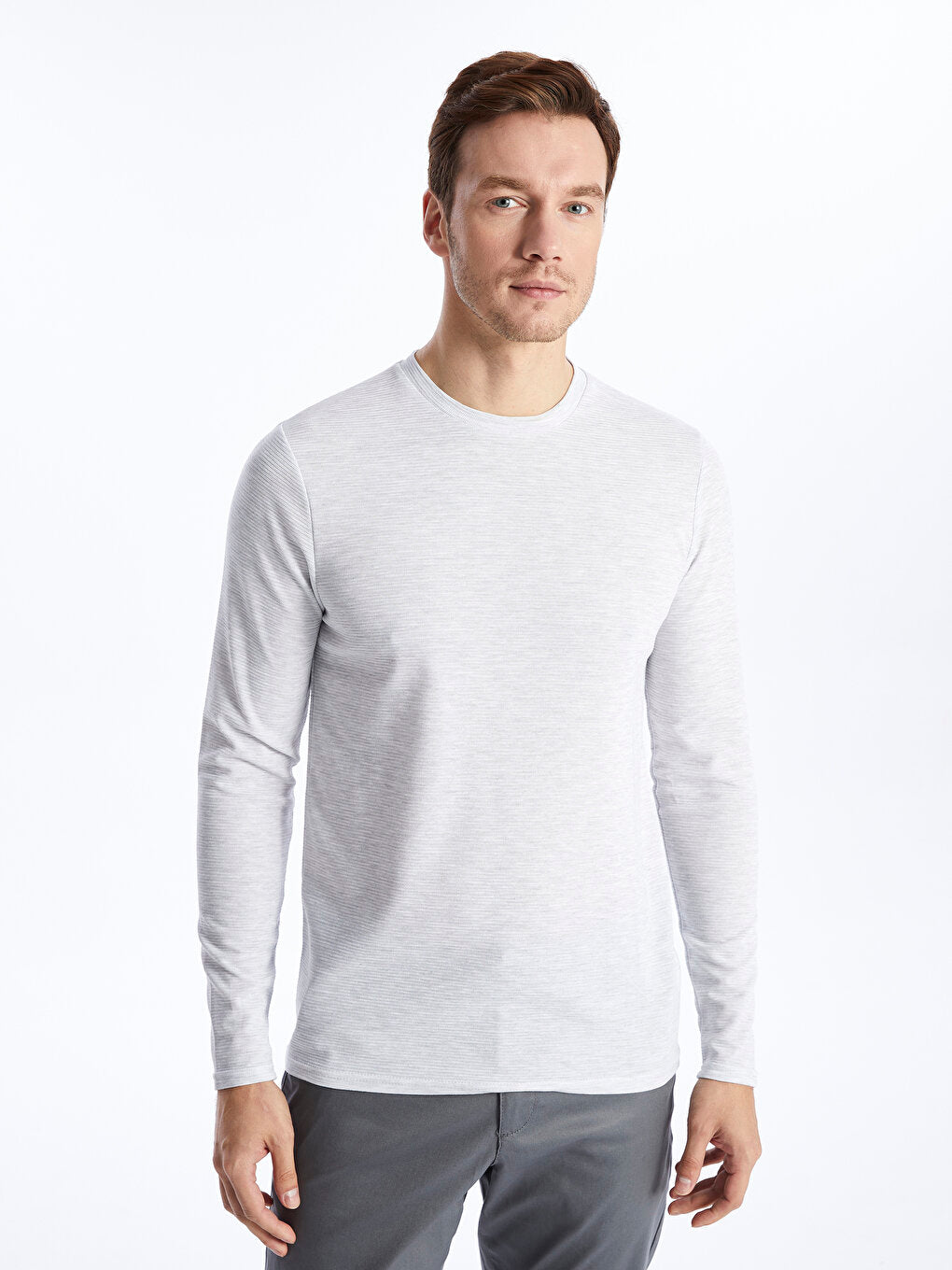 Crew Neck Long Sleeve Men's Knitwear Sweater