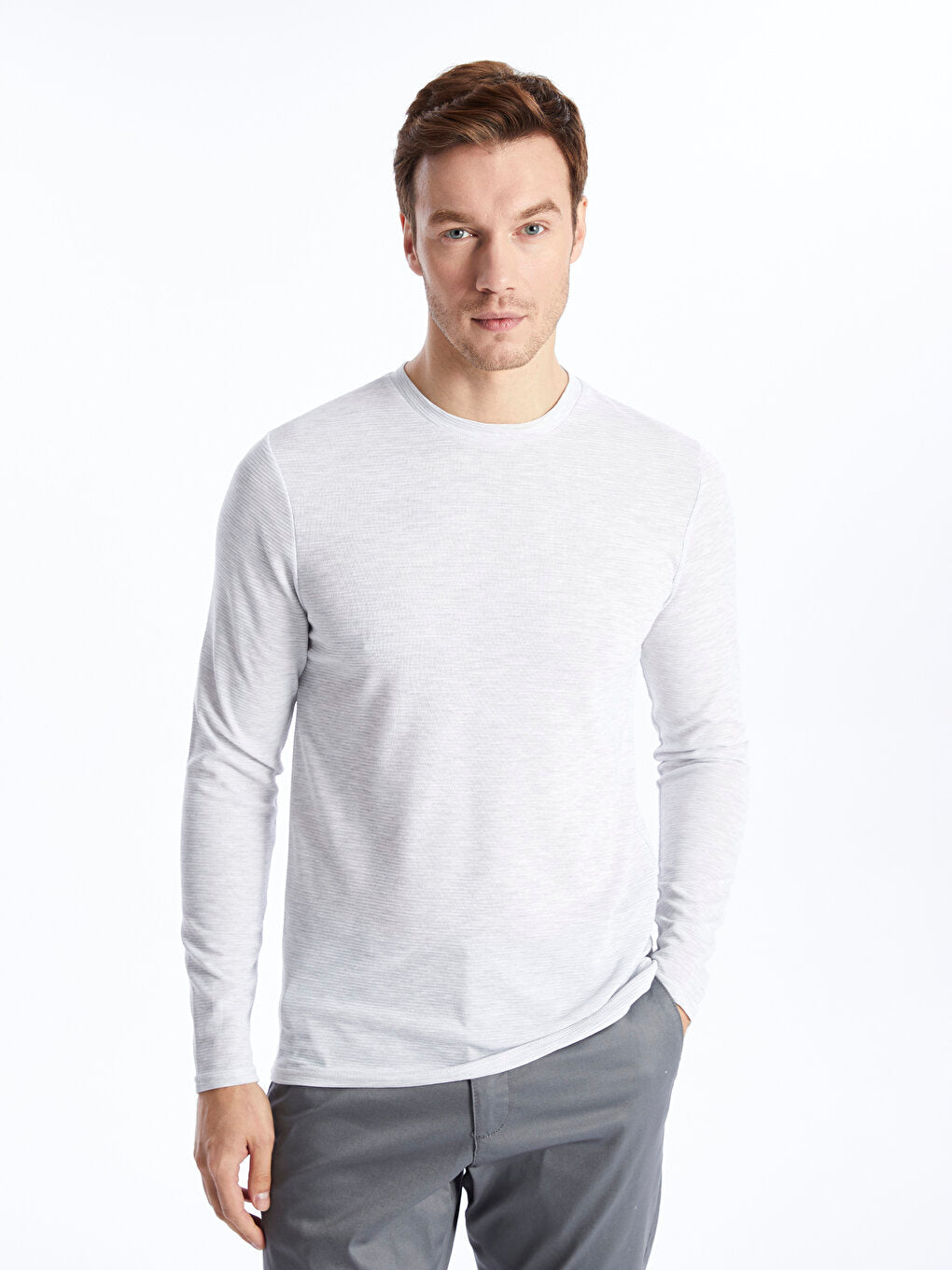 Crew Neck Long Sleeve Men's Knitwear Sweater